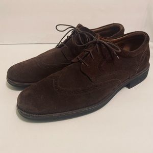 Johnston & Murphy brown suede derby style shoes Size 13, dark brown wingtip shoe